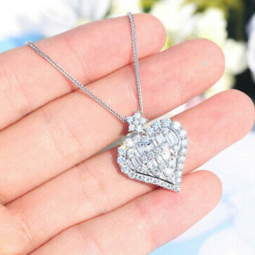 NEW 925 Sterling Silver Heart Necklace - Picture 3 of 5